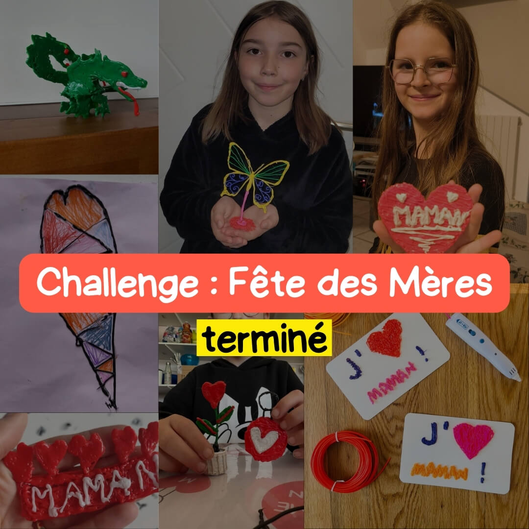 Cadeau de fête des mères créé au stylo 3D Pen'Up par un enfant