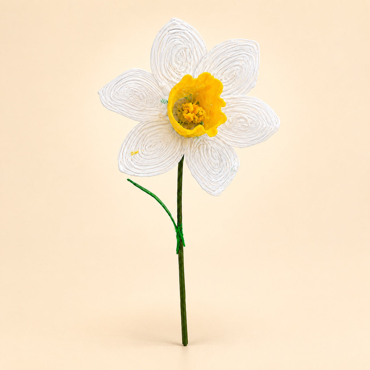 Narciso blanco y amarillo realizado con el bolígrafo 3D Pen'Up con el Kit Floral