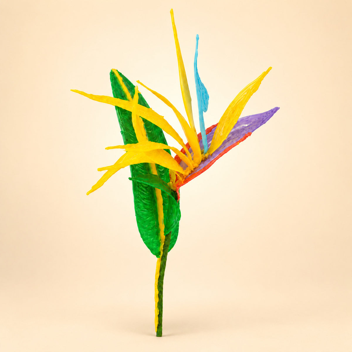 Ave del paraíso amarilla realizada con el bolígrafo 3D Pen'Up y el Kit Floral