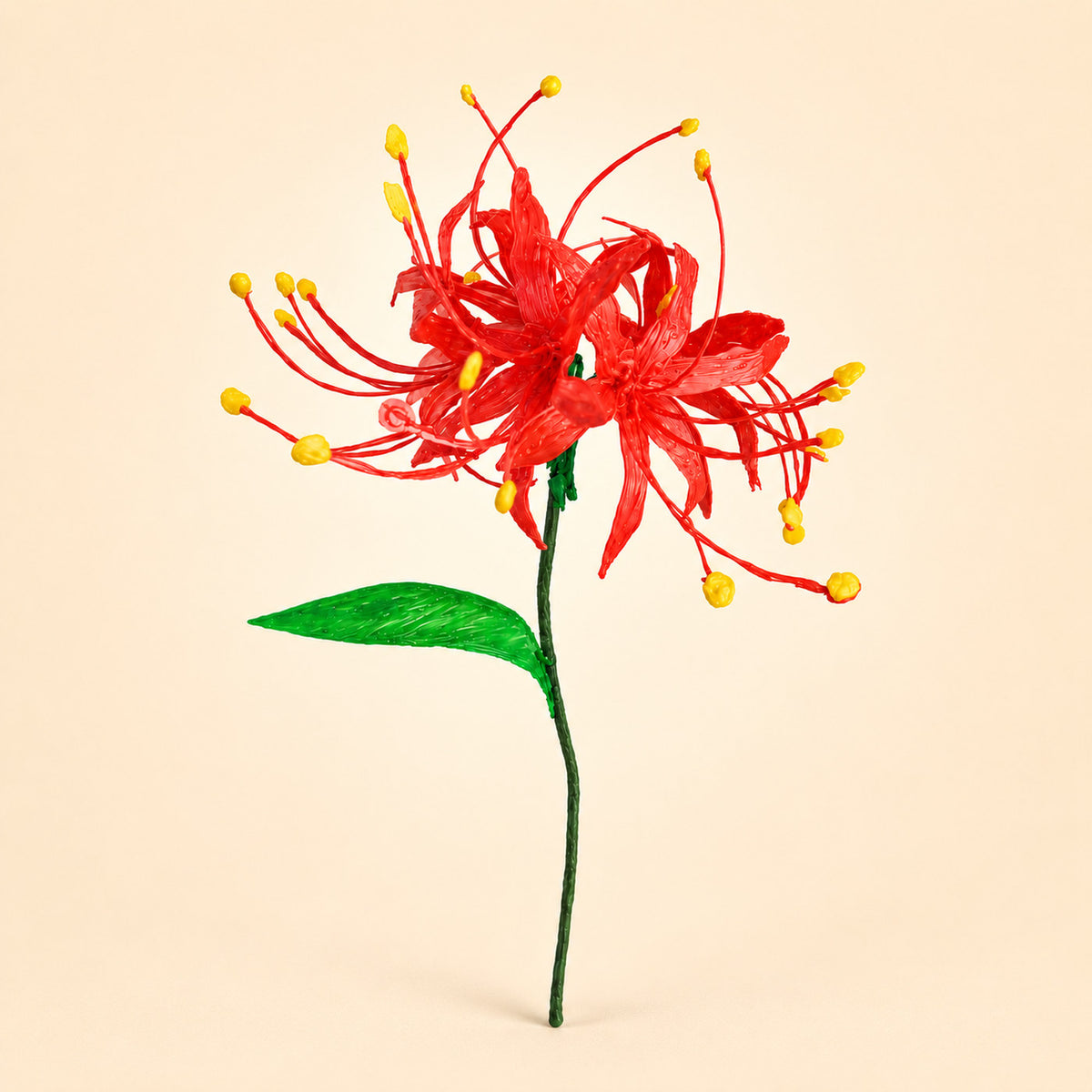 Lirio araña rojo realizado con el bolígrafo 3D Pen'Up con el Kit Floral