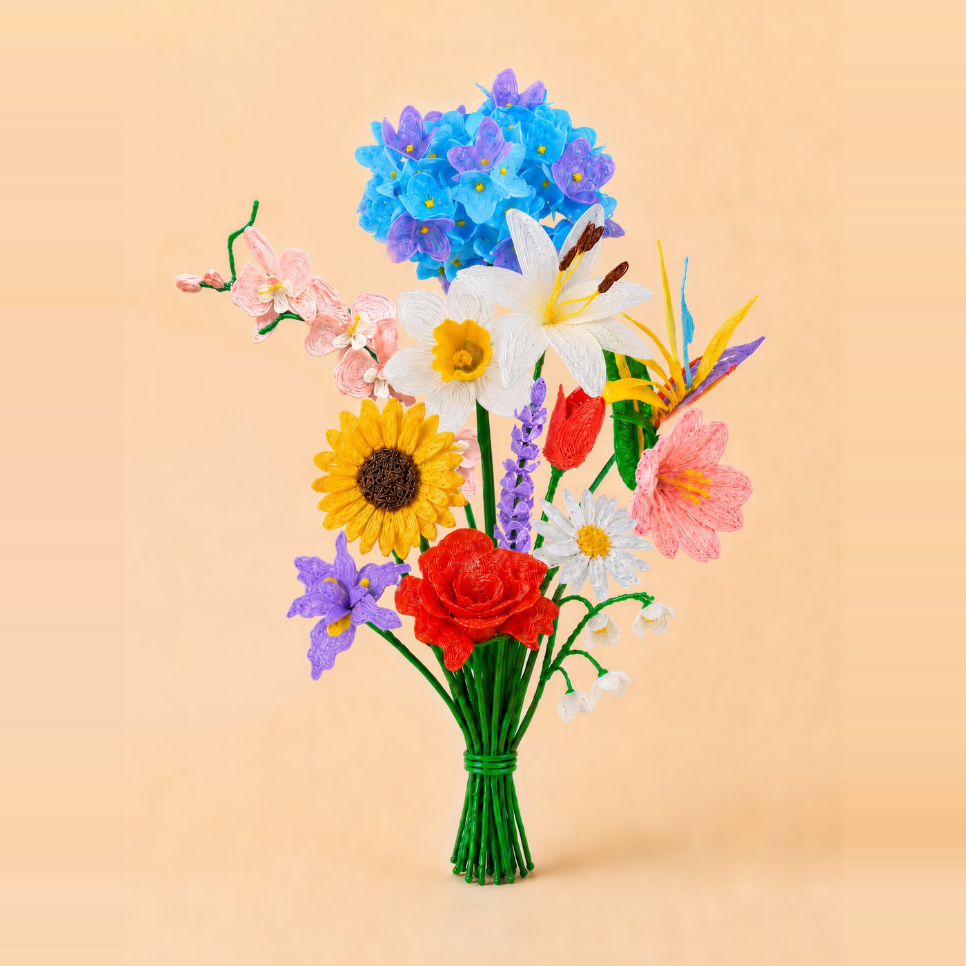 Le bouquet, autre angle realise au stylo 3D Pen'Up