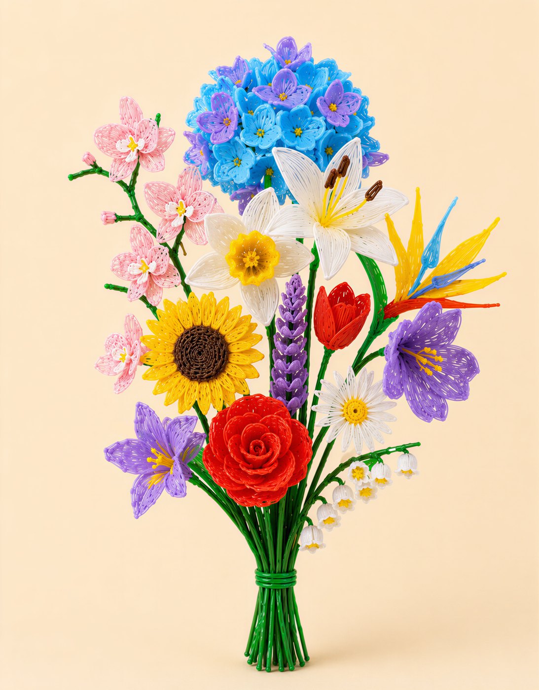 Bouquet complet réalisé au stylo Pen'Up 3D