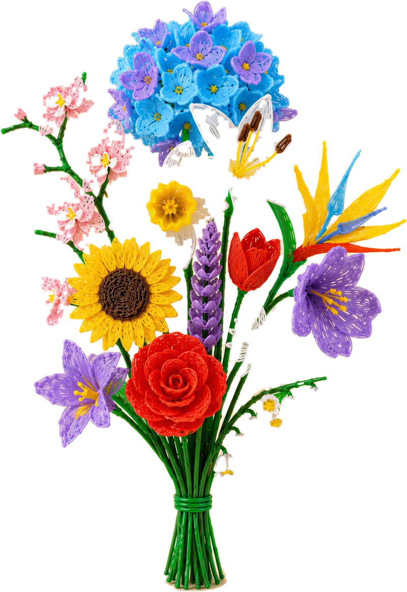 Bouquet réalisé au stylo Pen'Up 3D