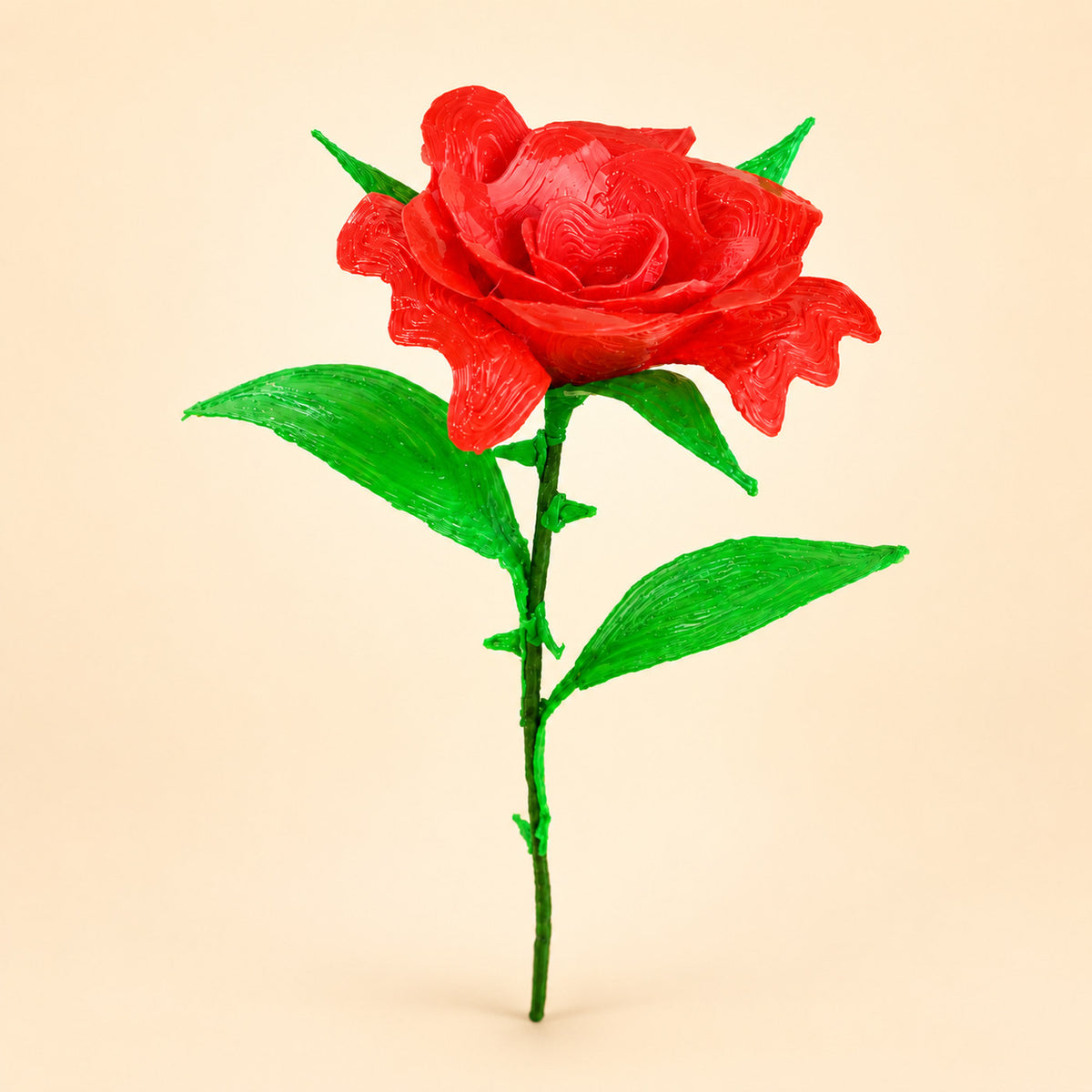 Rosa roja realizada con el bolígrafo 3D Pen'Up con el Kit Floral