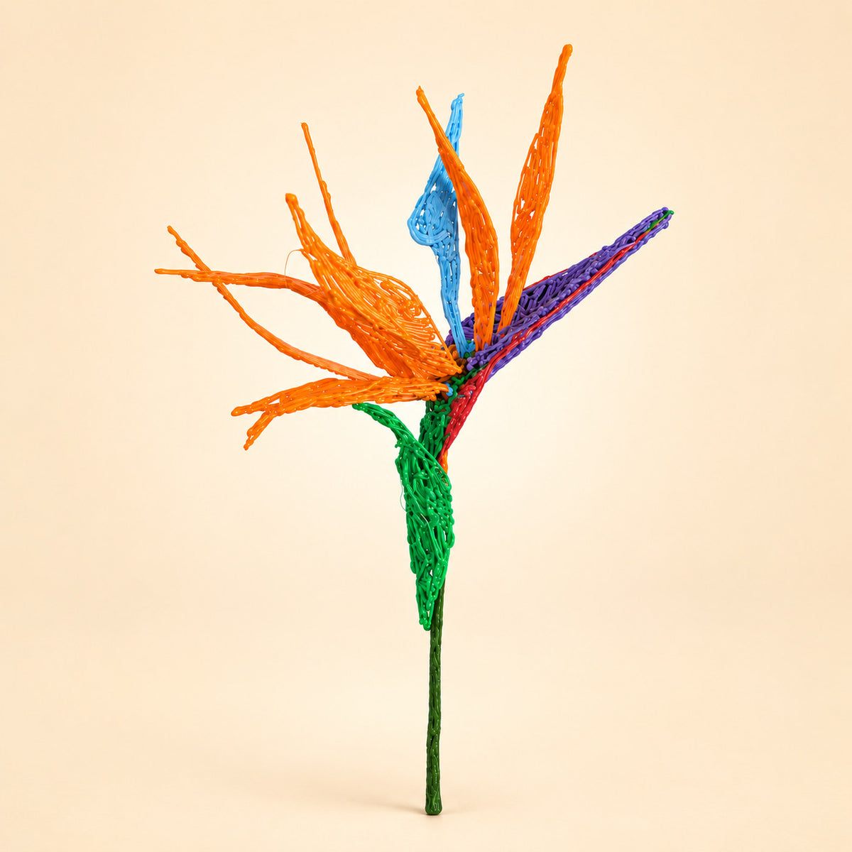 Strelitzia naranja realizada con el bolígrafo 3D Pen'Up con el Kit Floral