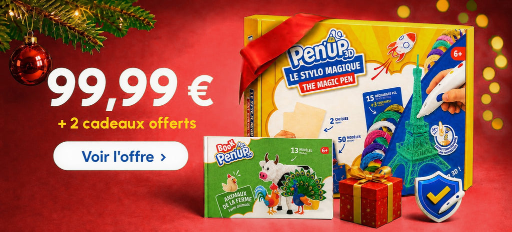 Offre de Noël : Pack Complet Pen'Up 3D à 99,99 € avec 2 cadeaux offerts